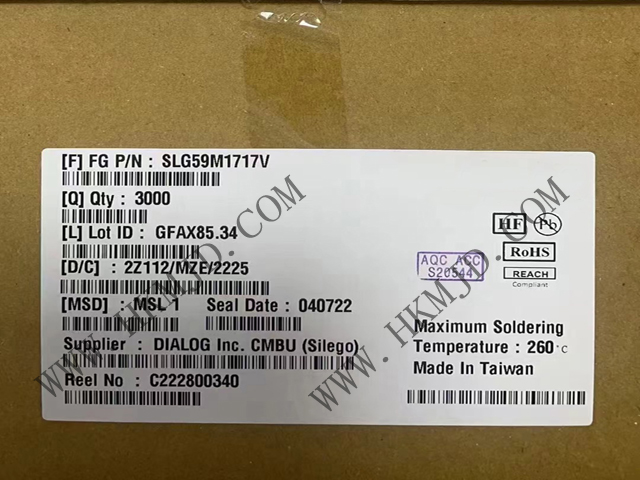 全新SLG59M1717V 高性能 4 mΩ、5 A 單通道 nFET 負(fù)載開(kāi)關(guān)
