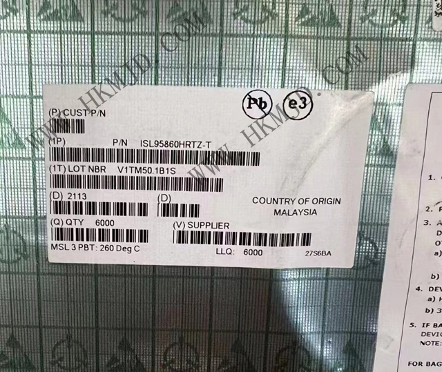 ISL95860HRTZ 一款多相3+0核心控制器（ IMVP9、32TQFN）